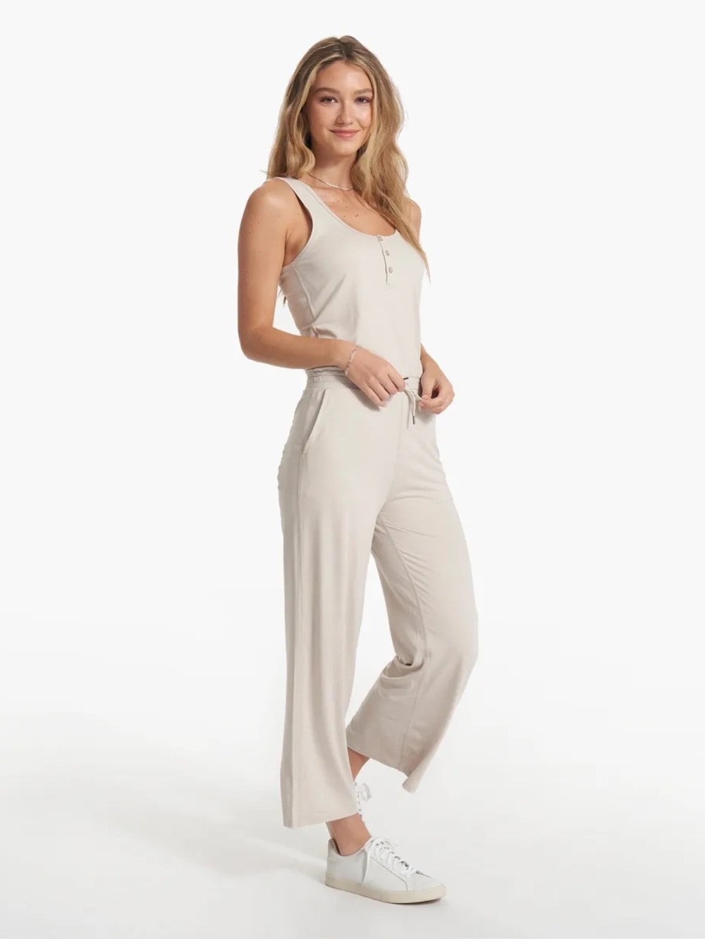 Vuori Falls Jumpsuit in Suede Heather